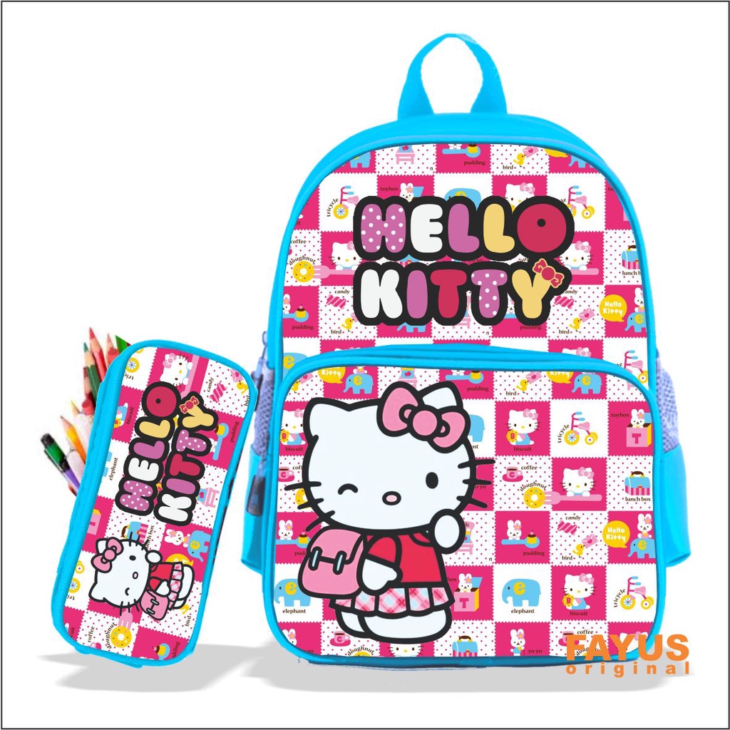READY Tas Sekolah Ransel Anak Perempuan Kelas TK4 SD Karakter HELLO KITTY  Tas Ransel Anak SD  Tas A