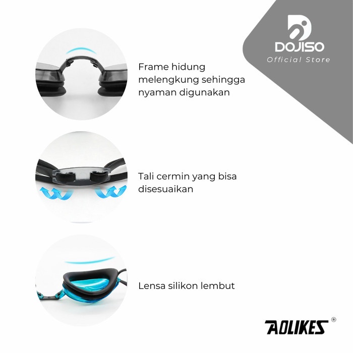 Kacamata Renang AOLIKES 5030 Anti Fog UV Protection Swim Glasses Adult