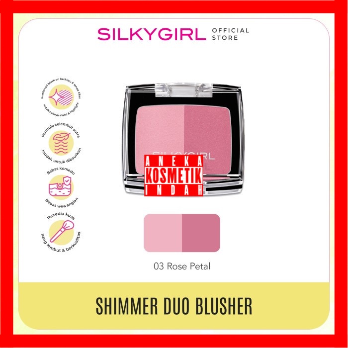 SILKYGIRL Shimmer Duo Blusher 03 Rose Petal
