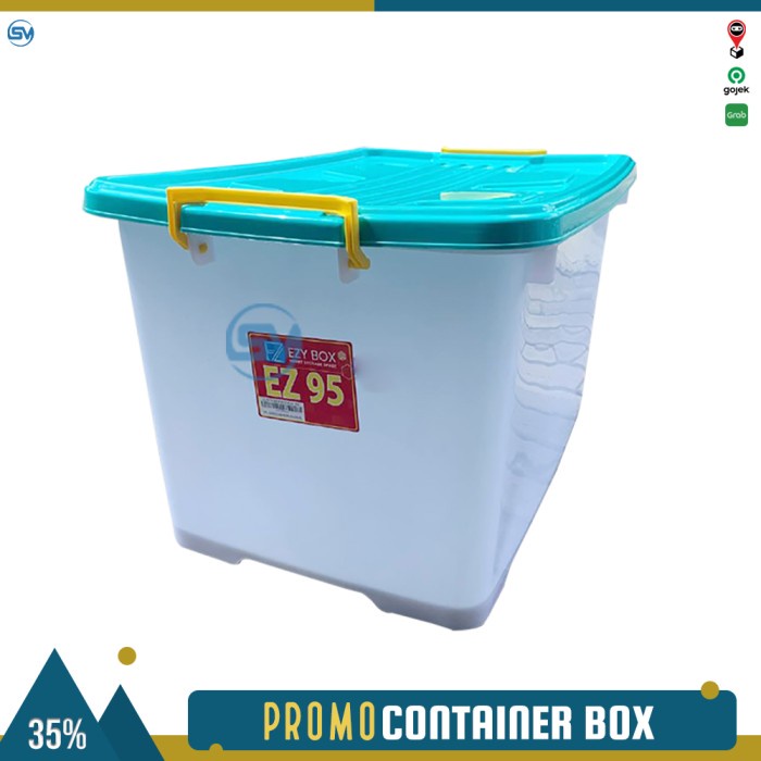 New Container Box Plastik Ezy 95 Liter Tempat Penyimpanan Plastik