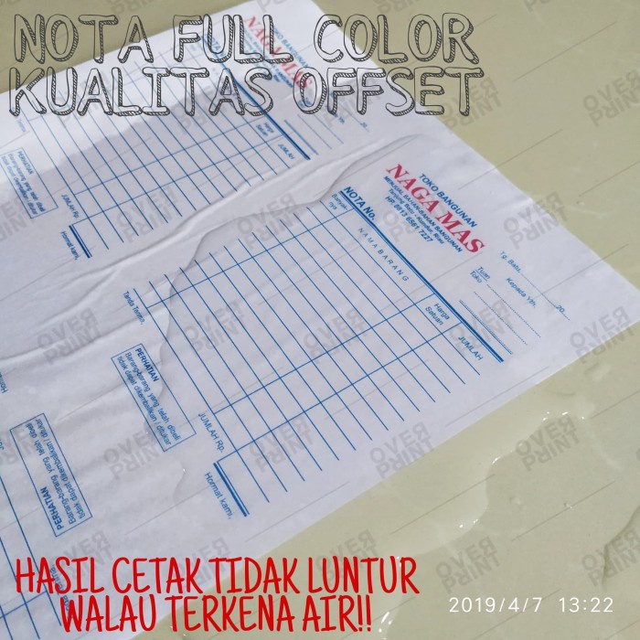 

Cetak Nota NCR - 2 Rangkap (Custom)