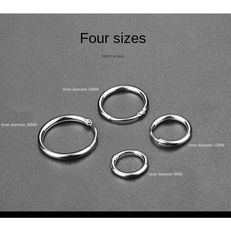 Goldkingdom Aksesoris Perhiasan Fashion Ready Stock Anti-Alergi Perak Anting Cincin Gesper Single Perhiasan Kepribadian Fashion Korea