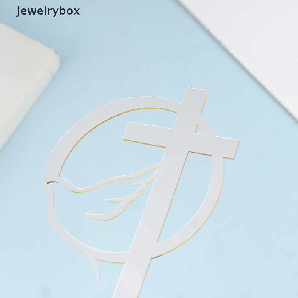 [jewelrybox] Topper Kue Agama Dove &amp; Cross God Bless Christening Spirit Topper Butik