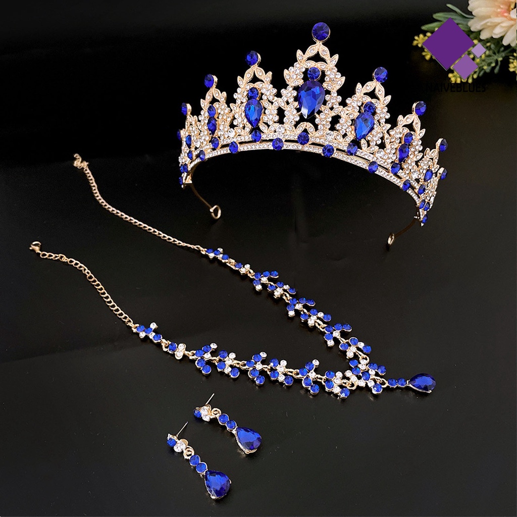 Naiveblue &gt; 3Pcs/Set Wedding Crown Faux Electroplating Berlebihan Bentuk Geometris Dress Up Wedding Dress Aksesori