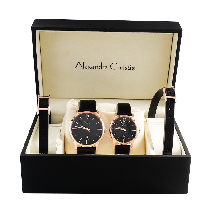 JAM TANGAN ALEXANDRE CHRISTIE AC 8669 / AC8669 BOX SET COUPLE ORIGINAL GARANSI 1 TAHUN