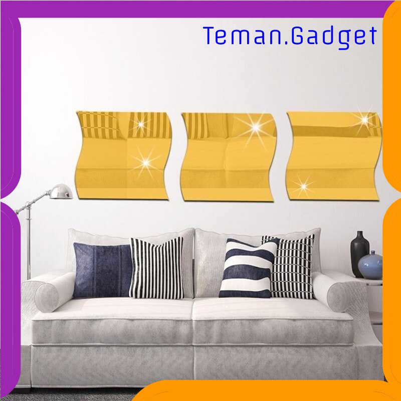 TG -  ART SOLEDI Sticker Dekorasi Dinding Wave Mirror Acrylic 6 PCS - SL07