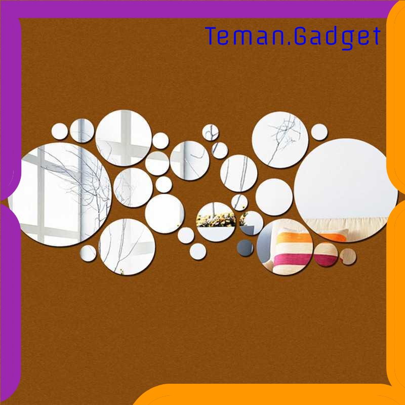 TG -  ART SOLEDI Sticker Dekorasi Dinding Round Mirror Acrylic 30 PCS - SL03