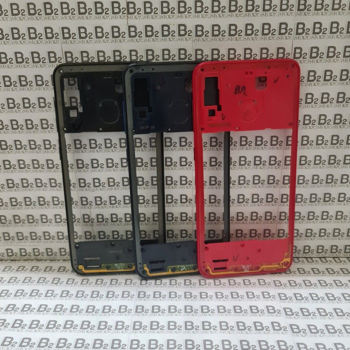 Tutup Mesin Tulang Tengah Bezel Midle Plat Samsung A20 A205 A205F - Hitam