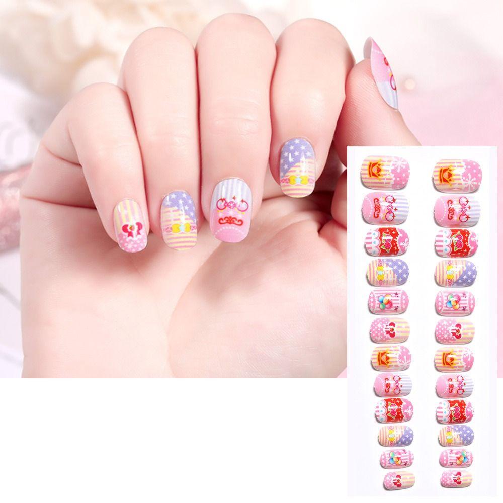 Needway Nail Art Decal Detachable Nail Art Kartun Manicure Tools Tekan Pada Kuku Manicure Hiasan Kuku Palsu