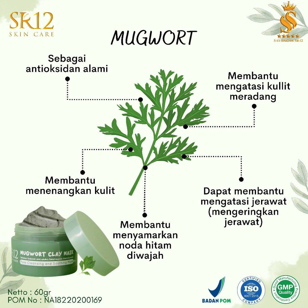 MUGWORT CLAY MASK SR12 / MUGWORT MASK / PORE CLEANSING &amp; SHOOTING MASK