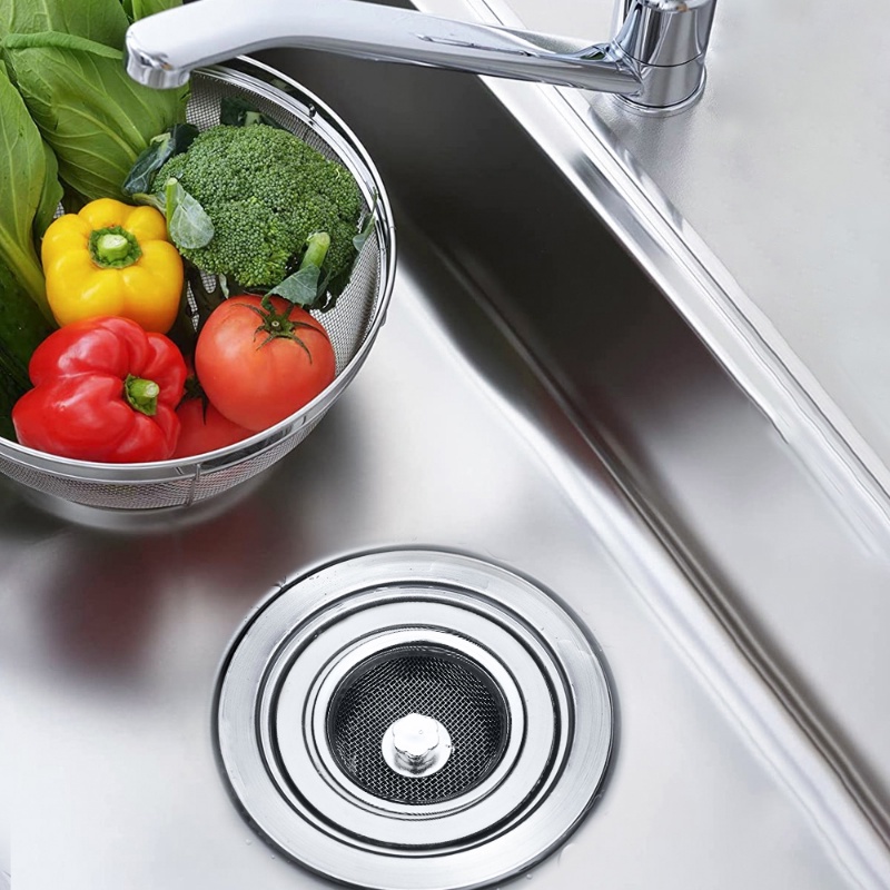 Baskom Air Lantai Rambut Penangkap Bulu Wastafel Dapur Sisa Makanan Saringan Anti Bau Anti Sumbat Serba Serbi Trapper180° Saringan Got Stainless Steel Rotatory