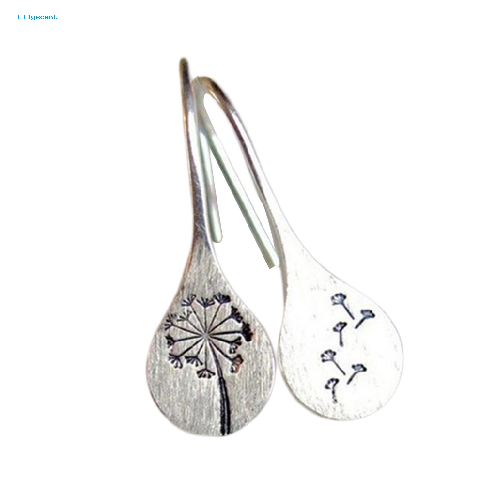 Lilyscent Retro Sederhana Dandelion Perak Disepuh Ladies Fashion Earrings Perhiasan Aksesori