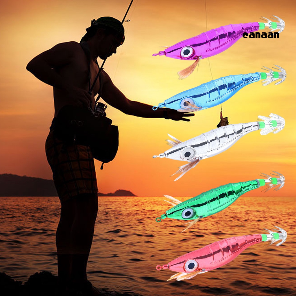 Cnn-10cm Umpan Udang 3D Simulasi Fisheye Simulasi Electroplated Sharp Hook Angling Glow-in-the-dark Gurita Umpan Memancing Luar Ruangan
