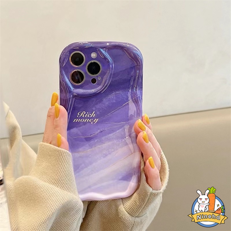 IPHONE Casing Kompatibel Untuk Iphone14 13 12 11 Pro Max X Xr Xs Max8 7 6 6s Plus SE 2020 Lensa Penuh Anti Drop Phone Case Premium Ungu Halo Dyed Soft Case Pelindung Cover