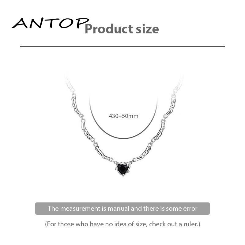 [Antopgrosir Manis Keren Kerah Rantai Ringan Mewah Premium Fashion Black Love Hip Hop Necklace