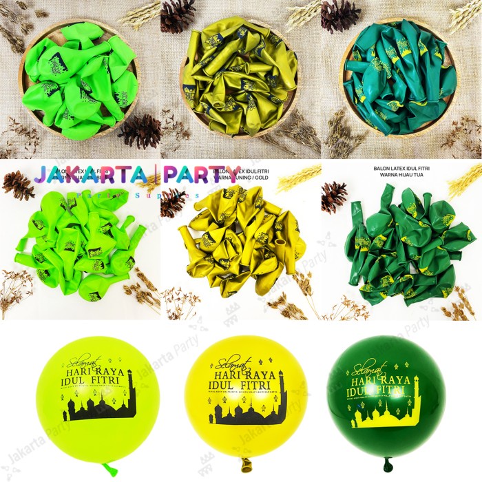 Balon Latex Motif Lebaran / Latex Lebaran / Hiasan Dekorasi Idul Fitri