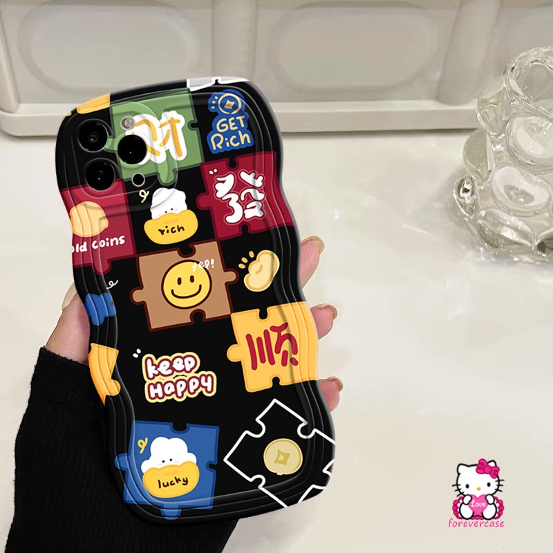 Casing Tepi Bergelombang Redmi Note11 10s 9 10 11s 8 11Pro 9s 10Pro Max Redmi 10A 9C10C 9T 9A A1+10 9 A1 POCO X3 NFC Pro M3 Mi 11T Pro Romantic Creative Splicing Smile Soft Cover