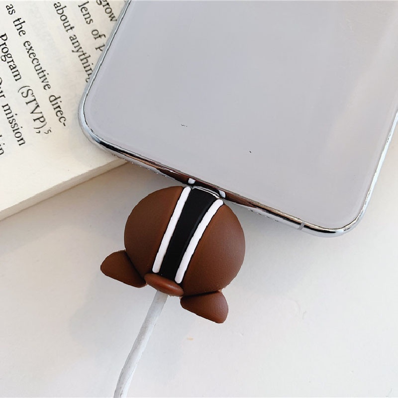 Pelindung Kabel Data Gigit Kartun Lucu Kompatibel Untuk Apple Android Universal Data Cable Protector