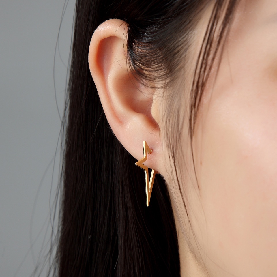 [Harga Grosir] 1PC Unisex Punk Geometris Bintang Stud Earrings Hip Hop Keren Cewek Cowok Pentagram Telinga Stud Ins Korea Anti Karat Daily Earring Pria Wanita Aksesoris Fashion