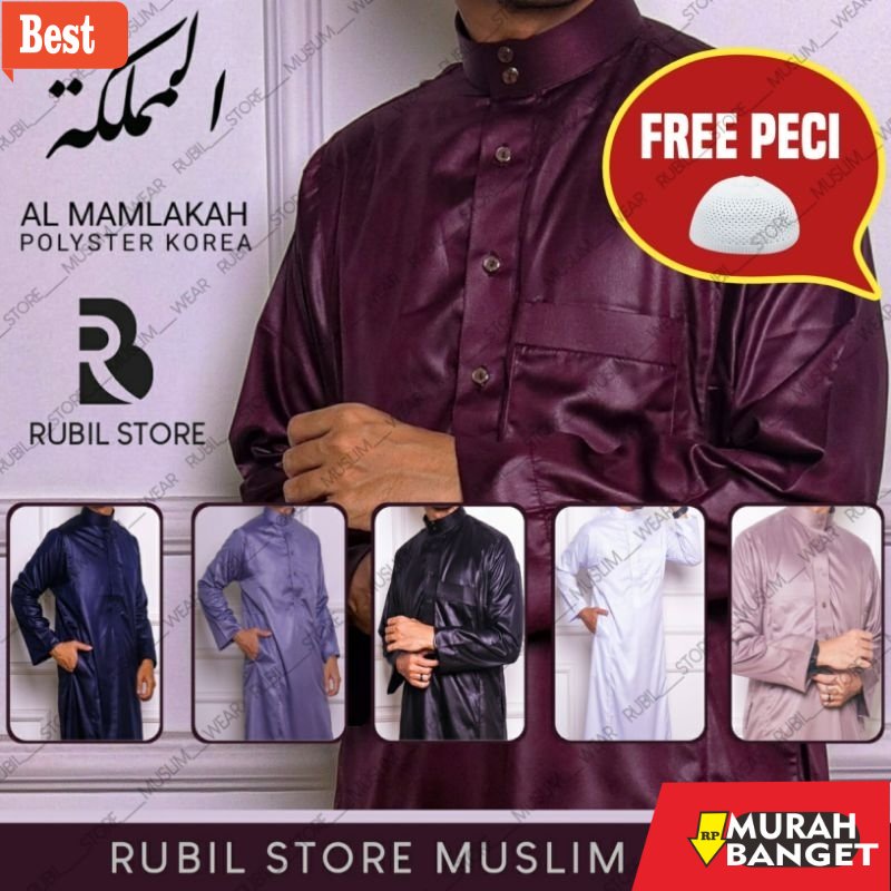 Tren baju lebaran wanita 2023- JUBAH GAMIS ALMAMLAKAH POLYSTER KOREA STYLE JUBAH HARAMAIN | HAROMAIN