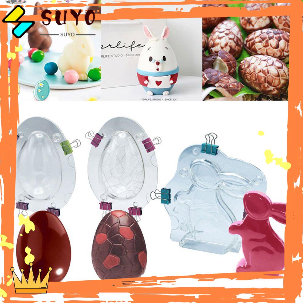 Suyo 3D Cetakan Telur Paskah DIY Kerajinan Jelly Dome Mousse Kue Cetakan Epoxy Resin Bunny Mold