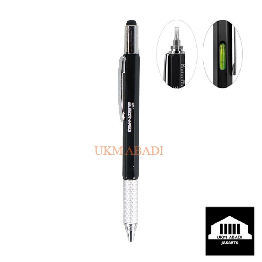 Pena Unik Multifungsi Plastik Stylus Penggaris Level Obeng 9625