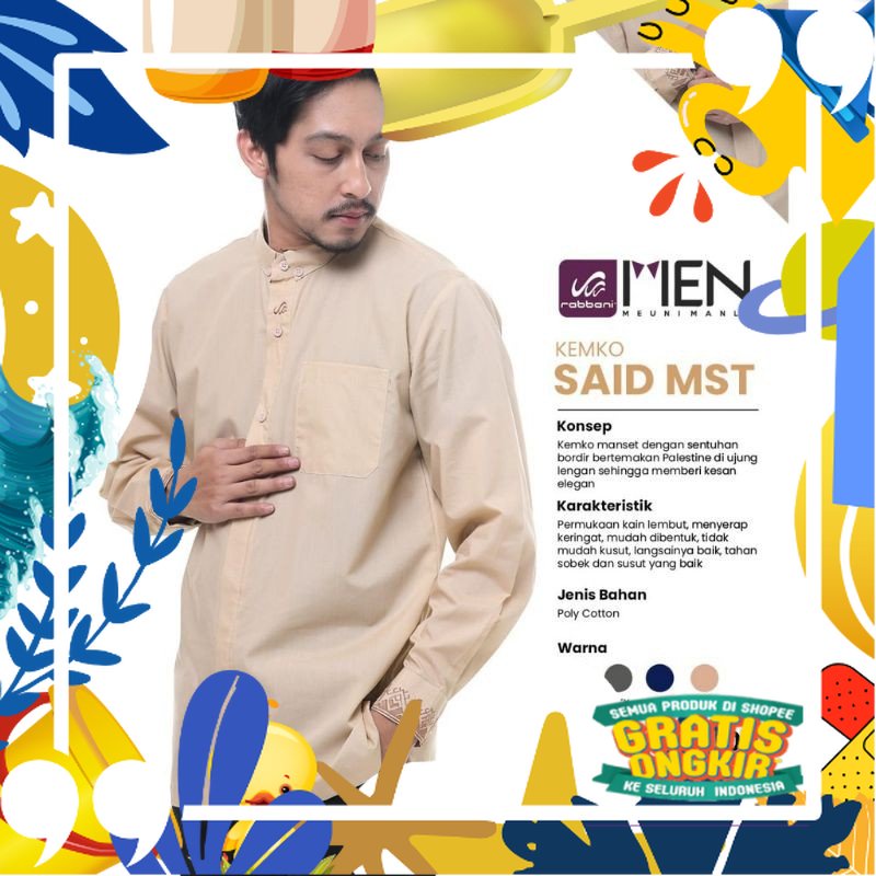 baju koko lengan panjang - baju koko berkancing -  baju koko rabbani - kemko said rabbani/ Pink Cokl