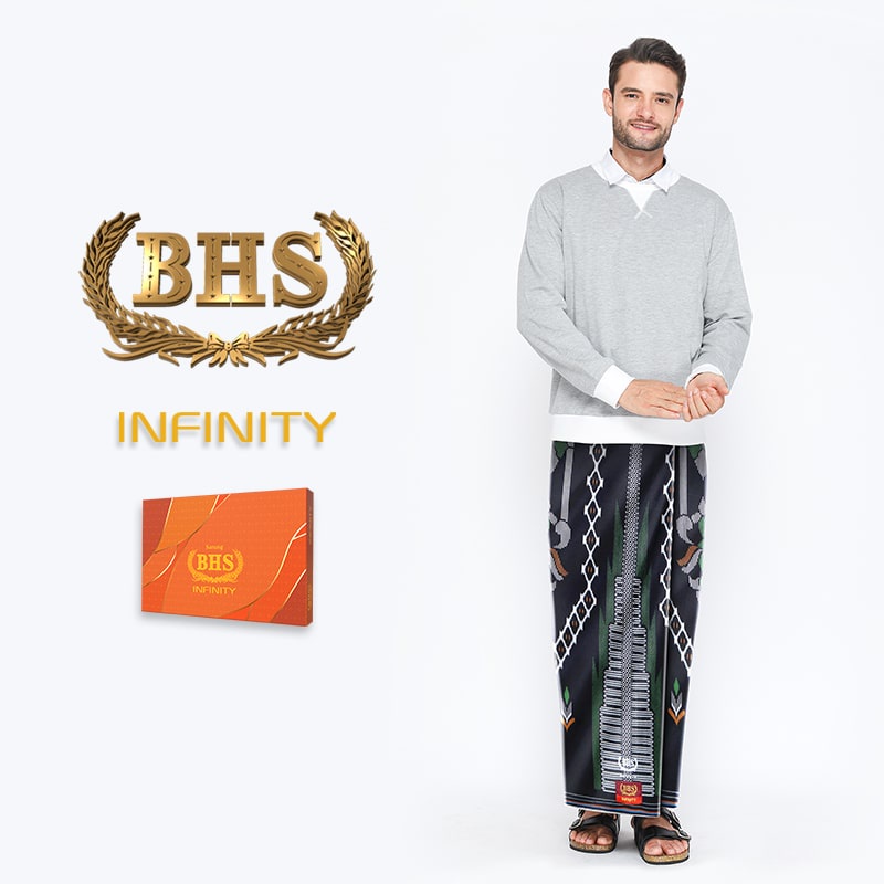 Sarung BHS Infinity Gold Motif V32 PKG Hitam