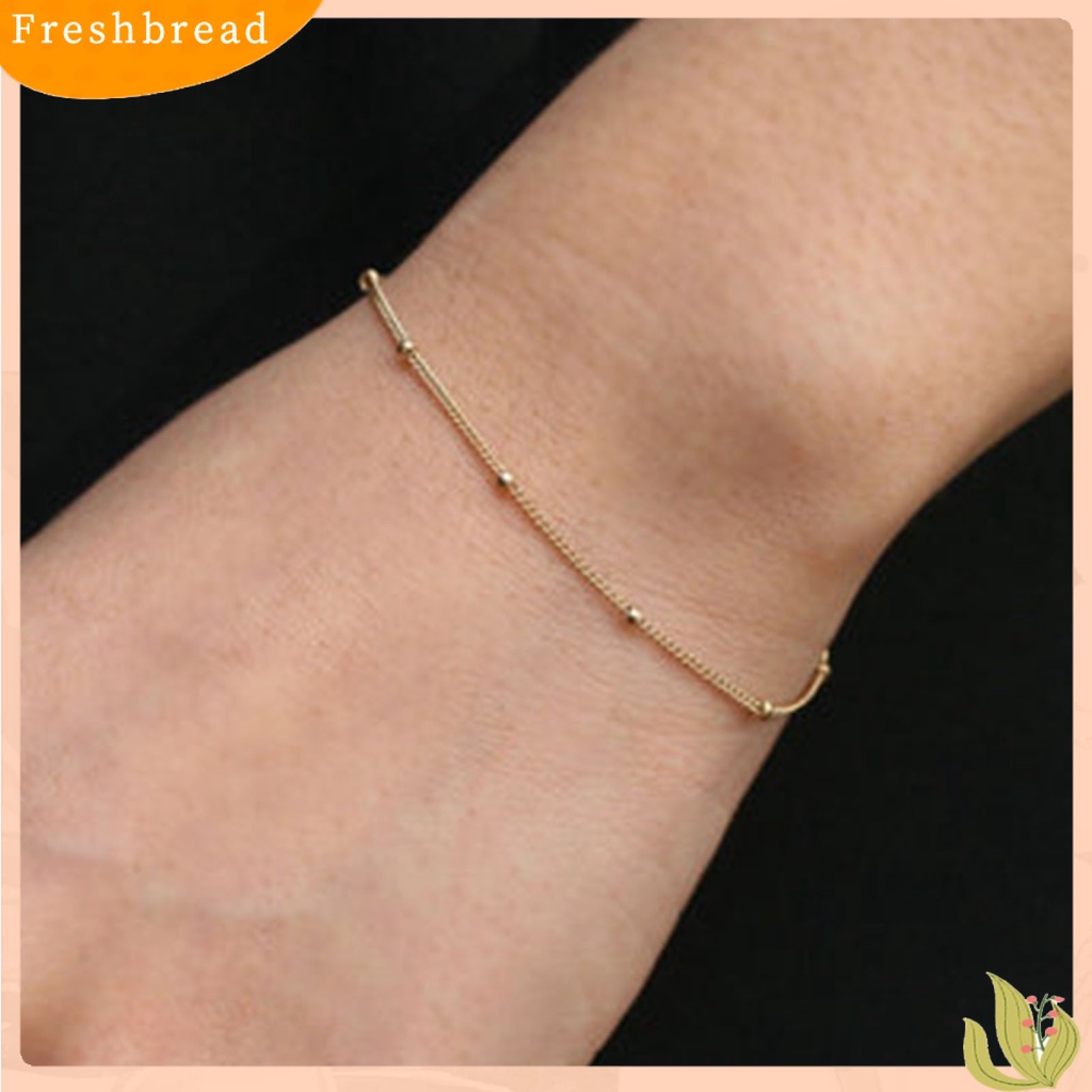 &lt; Freshbread &gt; Gelang Wanita Manik-Manik Kecil Warna Solid Rantai Tangan Tahan Korupsi Untuk Pakaian Sehari-Hari