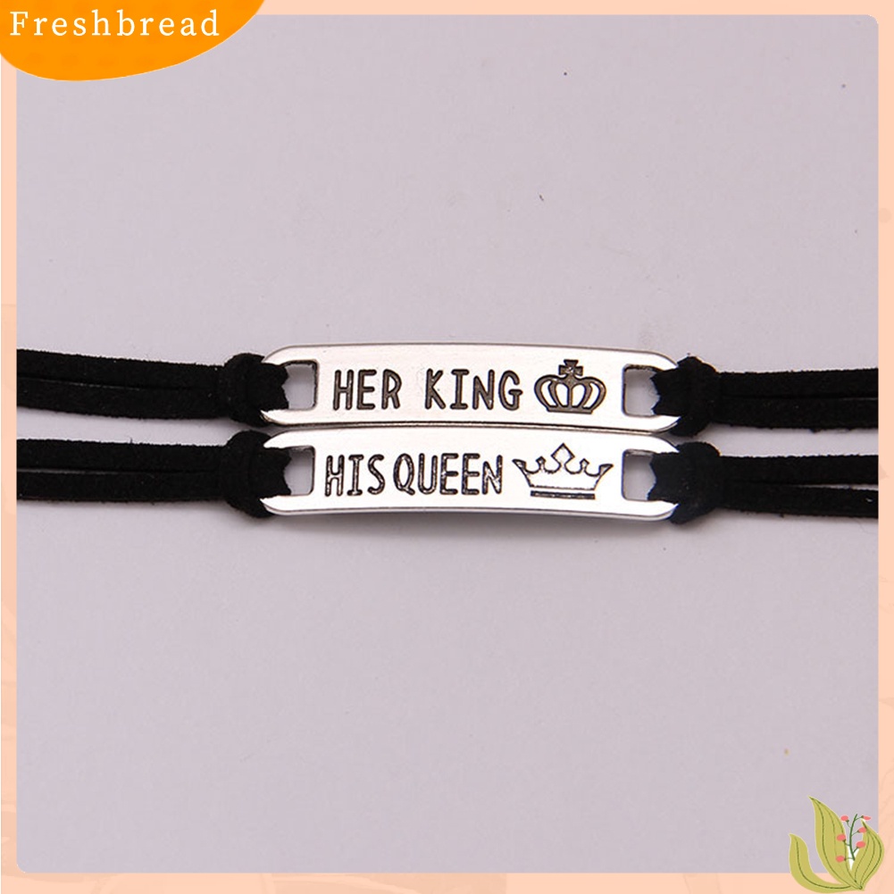 &lt; Freshbread &gt; Fashion His Queen Her King Pasangan Gelang Pencocokan Gelang Pecinta Perhiasan Hadiah