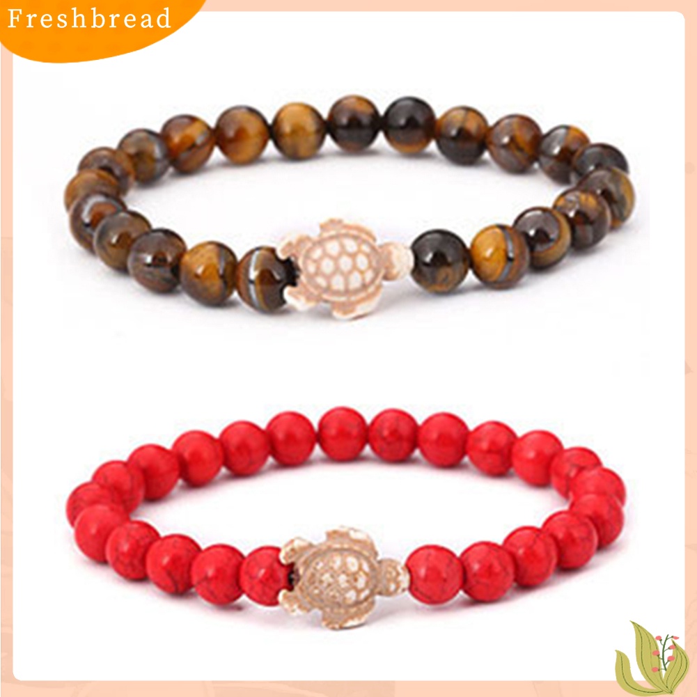 &lt; Freshbread &gt; Fashion Unisex Turtle Manik-Manik Batu Alam Pesona Gelang Bangle Perhiasan Hadiah