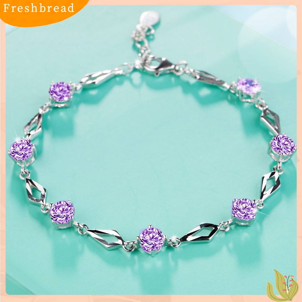 &lt; Freshbread &gt; Wanita Fashion Berlian Imitasi Mengkilap Gelang Bangle Statement Jewelry Hadiah Pesta