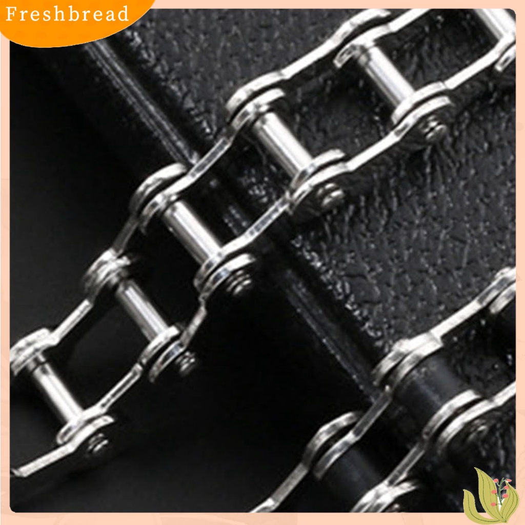 &lt; Freshbread &gt; Rantai Link Halus Pria Gelang Stainless Steel Motor Sepeda Gaya Gelang Perhiasan Aksesori