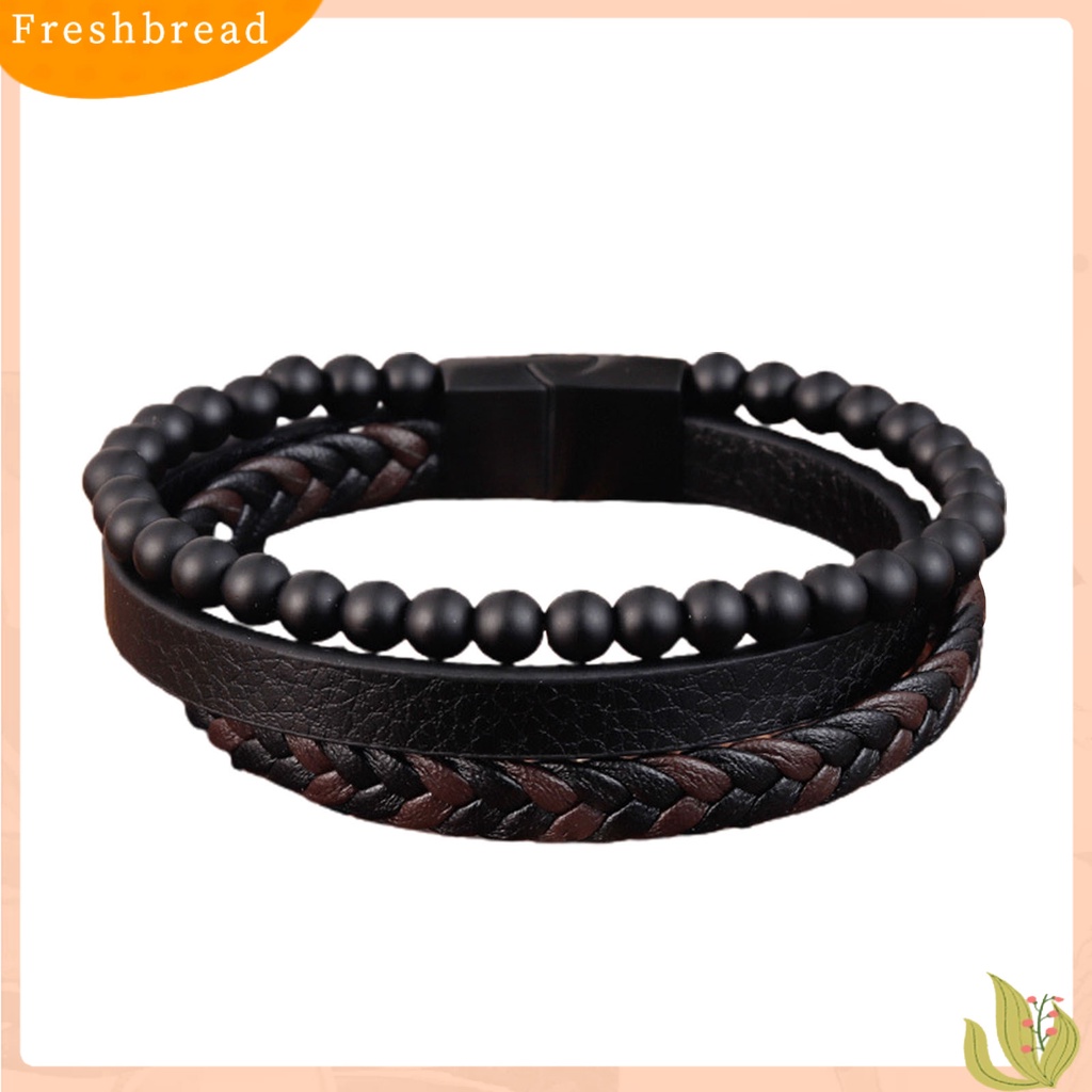 &lt; Freshbread &gt; Gelang Pria Multi-layer Perhiasan Punk Semua Pertandingan Mix Warna Gelang Untuk Pakaian Sehari-Hari