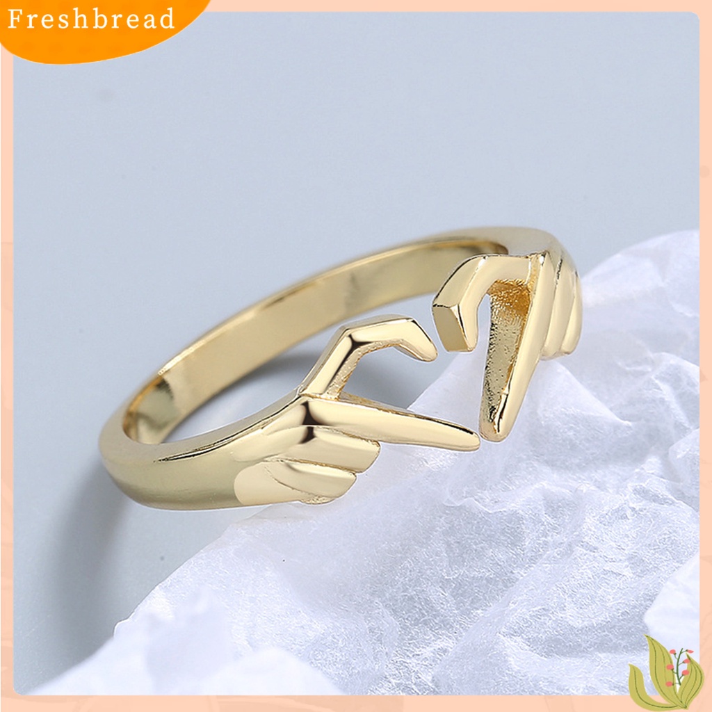 &lt; Freshbread &gt; Wanita Circlet Bentuk Hati Bukaan Cincin Buku Jari Romantis Tahan Lama Untuk Hari Valentine