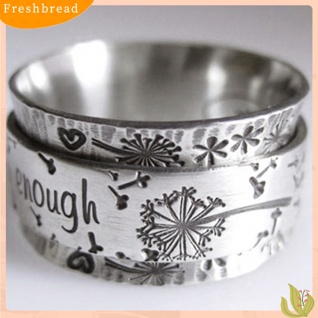 < Freshbread > I am Enough Letter Handmade Vintage Cincin Cinta Setia Pria Wanita Fashion Perhiasan