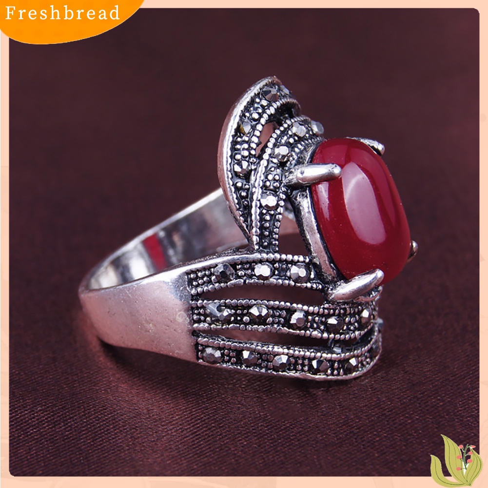 &lt; Freshbread &gt; Elegan Hias Cincin Jari Batu Permata Buatan Vintage Pesta Wanita Perhiasan Hadiah