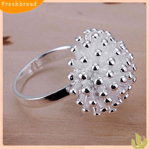 &lt; Freshbread &gt; Fashion Wanita Perak Berlapis Bekerja Pola Daisy Cincin Hadiah Perhiasan Pernikahan