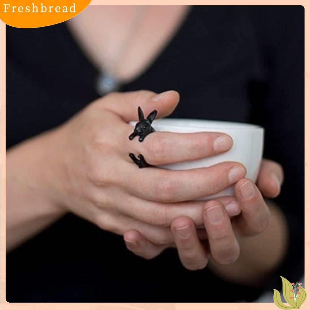 &lt; Freshbread &gt; Vintage Rabbit Mid Finger Knuckle Opening Ring Pasangan Perhiasan Hadiah Ulang Tahun