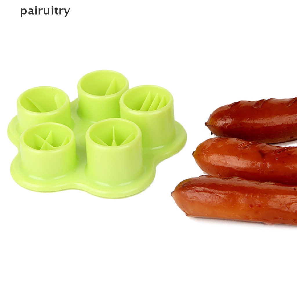 Prt 5in1 Sausage Hot Dog Cutter Set Ham Pemotong Sosis Dapur Cutg Cetakan DIY PRT