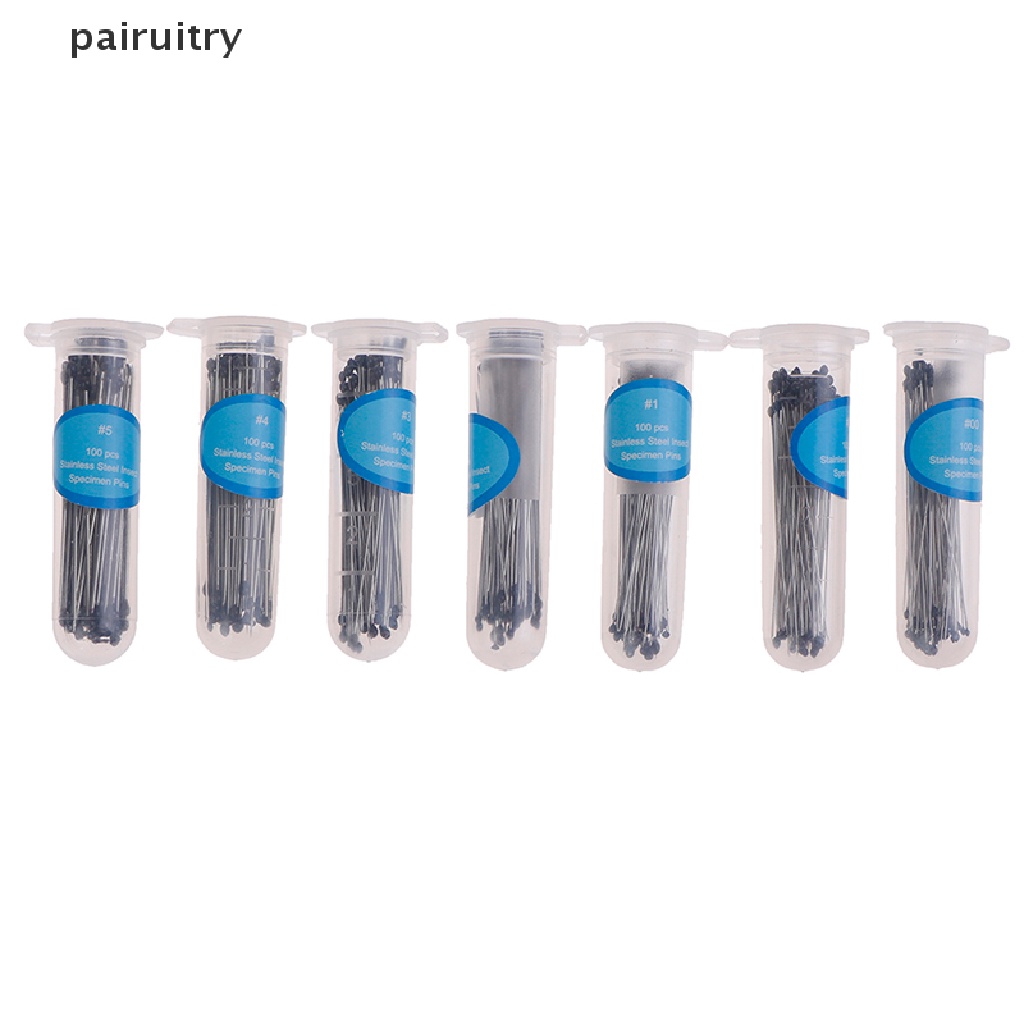 Prt 100Pcs Pin Serangga Spesimen Bahan Stainless Steel Untuk Lab Sekolah Entomoy PRT