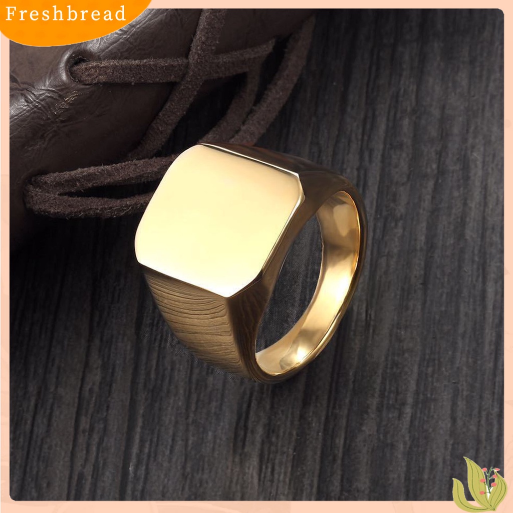 &lt; Freshbread &gt; Cincin Pasangan Gaya Sederhana Hip Hop Geometris Glossy Semua Pertandingan Dekorasi Hadiah Pria Wanita Cincin Persegi Pernikahan Pertunangan Perhiasan Untuk Pakaian Sehari-Hari