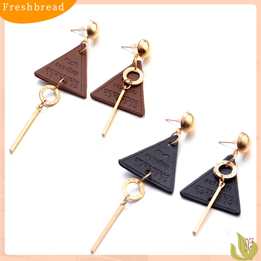 &lt; Freshbread &gt; Fashion Unsyetris Segitiga Menjuntai Panjang Drop Anting-Anting Wanita Eardrop Perhiasan