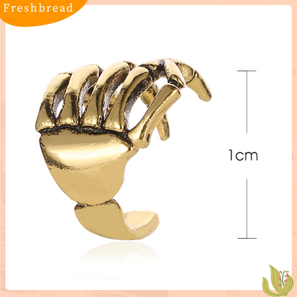 &lt; Freshbread &gt; 1Pc Wanita Tengkorak Tangan Telinga Manset Klip On Anting Tulang Rawan Perhiasan Non-piercing