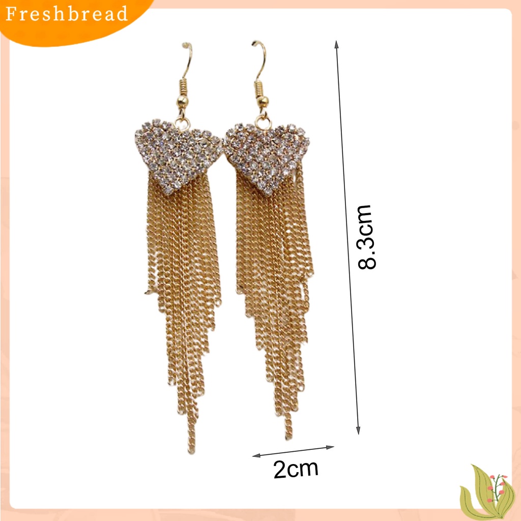 &lt; Freshbread &gt; 1pasang Anting Kait Tindik Hias Alloy Heart Decor Menjuntai Earrings Untuk Kehidupan Sehari-Hari