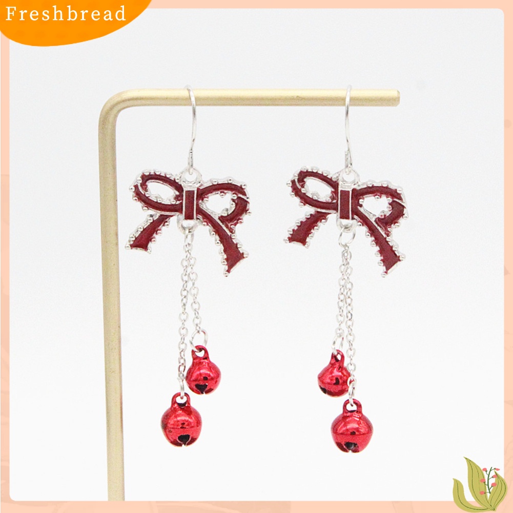 &lt; Freshbread &gt; Fashion Wanita Ikatan Simpul Bell Rantai Menjuntai Drop Hook Anting Perhiasan Hadiah Xmas