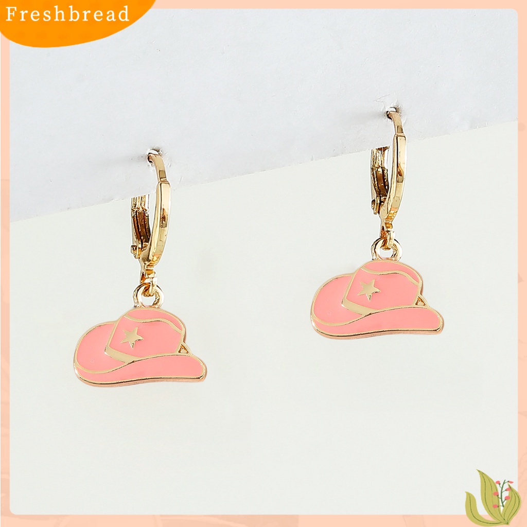 &lt; Freshbread &gt; 1pasang Menjuntai Anting Tren Baru Kepribadian Keren Modern Lucu Menjatuhkan Minyak Topi Koboi Drop Earrings Perhiasan Fashion