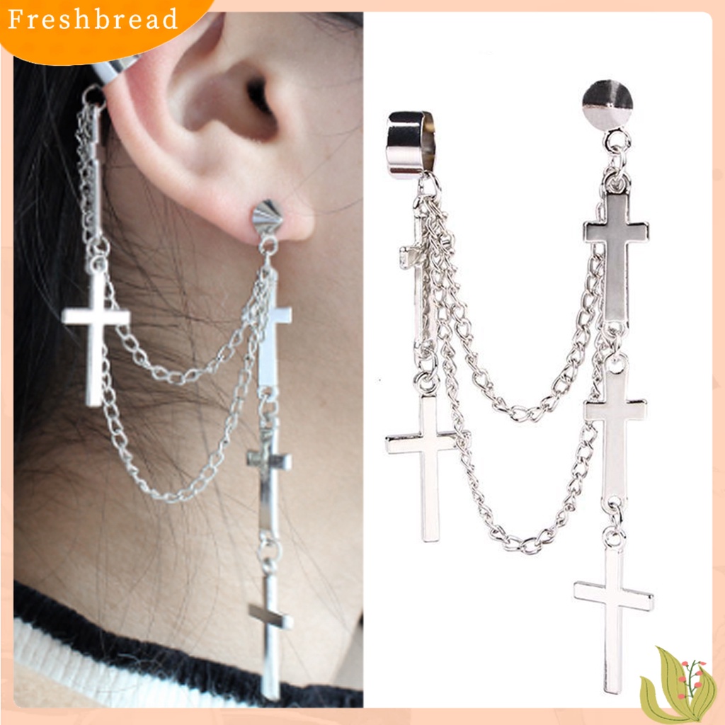 &lt; Freshbread &gt; Anting Jumbai Desain Bahan Alloy Tahan Lama Gaya Punk Anting Tanpa Lubang Telinga Untuk Wisuda