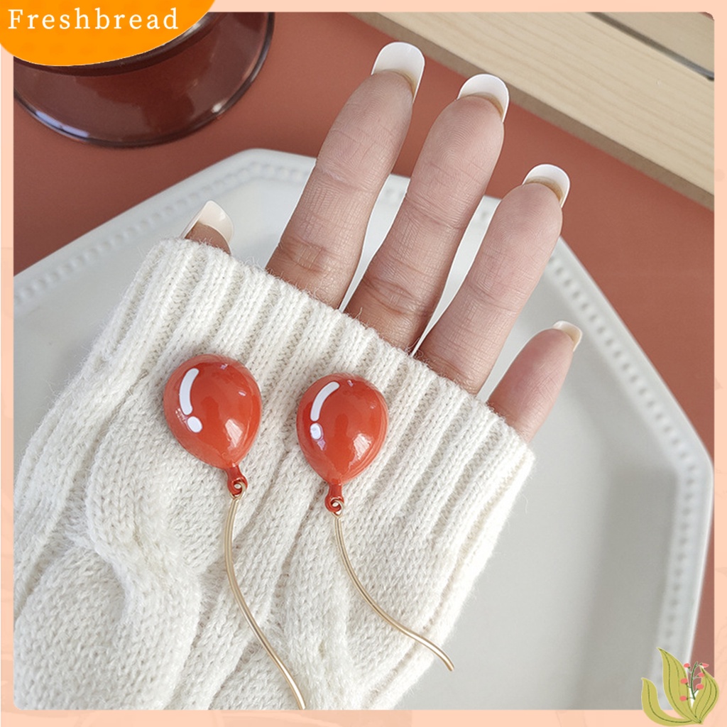 &lt; Freshbread &gt; Anting Wanita Bentuk Balon Rumbai Lucu Dicat Geometris Menjuntai Earrings Untuk Pakaian Sehari-Hari