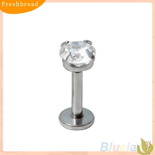 &lt; Freshbread &gt; 2Pcs Cubic Zirconia Tragus Cincin Bibir Monroe Telinga Tulang Rawan Anting Lidah Giwang